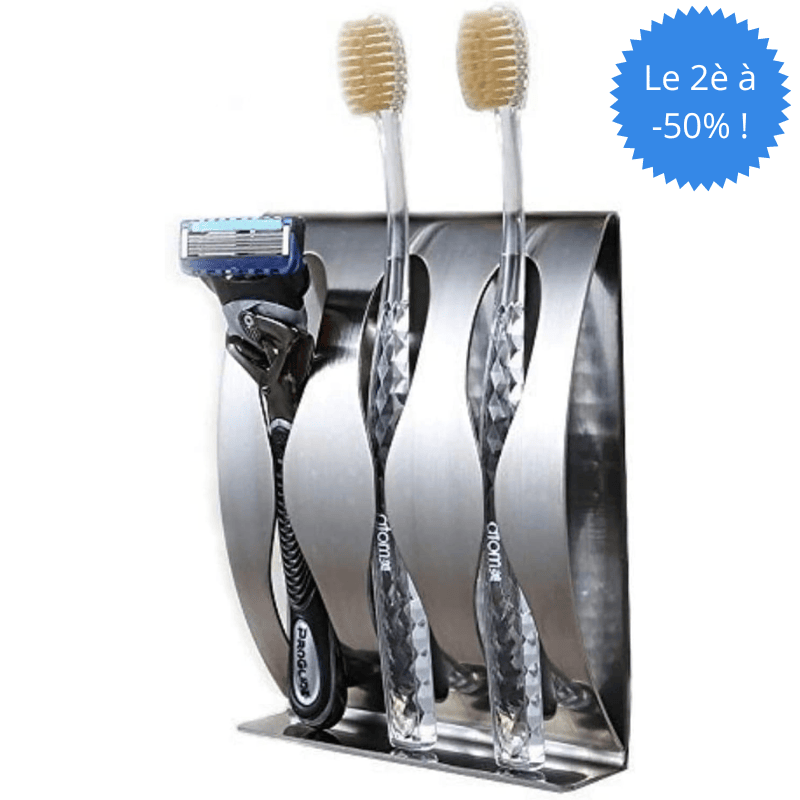 support brosse à dent mural sur fond blanc