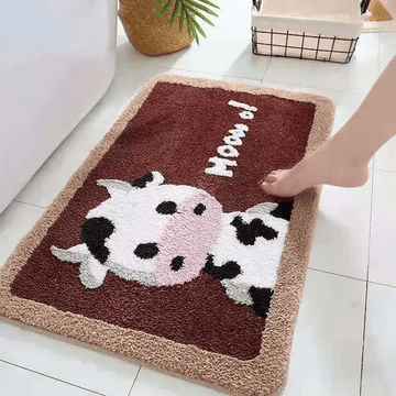 tapis bain marron