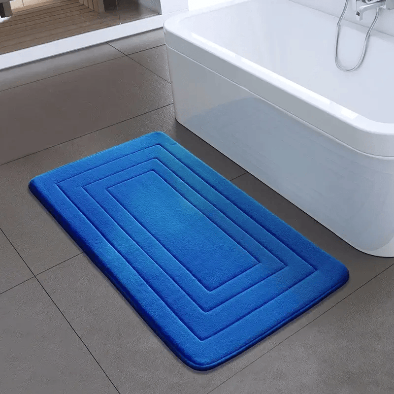 tapis de salle de bain bleu